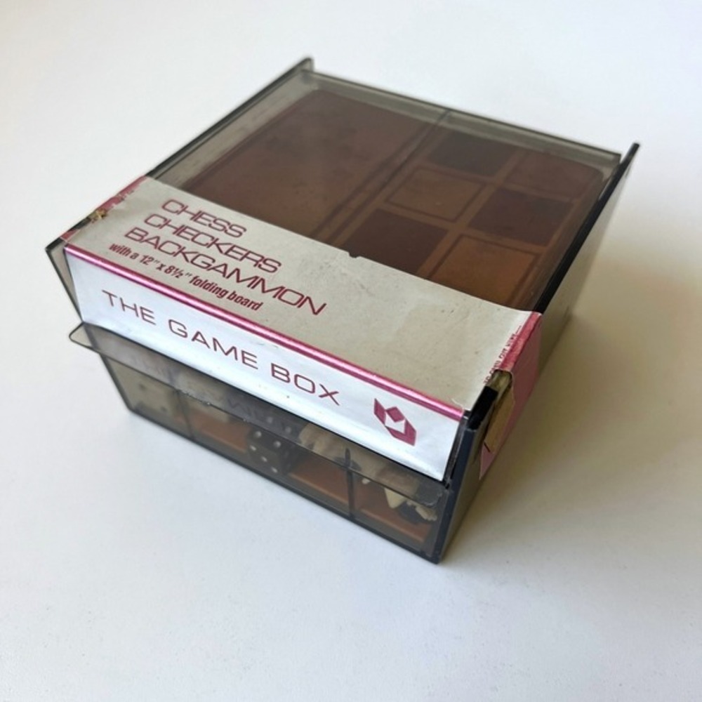 Vintage 1978 Mag-Nif The Game Box NOS Chess Checkers Backgammon Travel Set